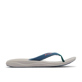 Columbia Flip Sandal, Chanclas Azules Verdes Para Mujer | 541768-BJF